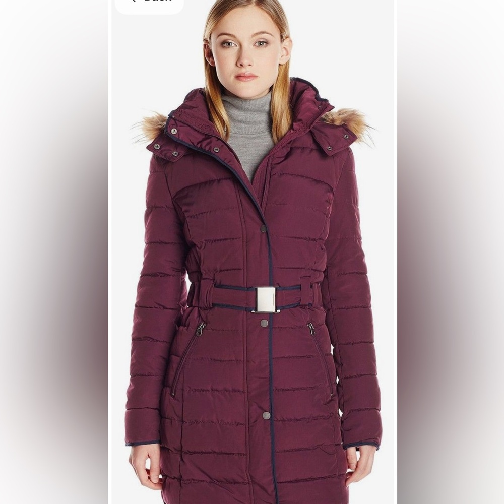 Tommy Hilfiger Women's Maroon Puffer Jacket